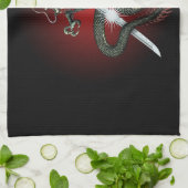 Dragon katana3 キッチンタオル (折り畳み)