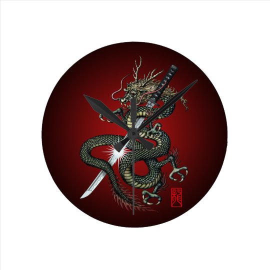 Dragon katana3 ラウンド壁時計
