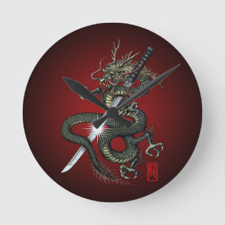 Dragon katana3 ラウンド壁時計