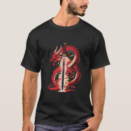 Dragon Katana | アニメファイアTシャツ メンズ Tシャツ
