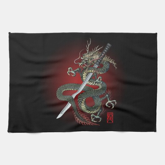 Dragon katana キッチンタオル (横)