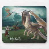 Dragon Knight Medieval Castle Fantasy Personalized マウスパッド (正面)