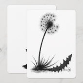 Dragon‑Leaf Dandelion • Haunted Ink Botanical 招待状 (正面/裏面)