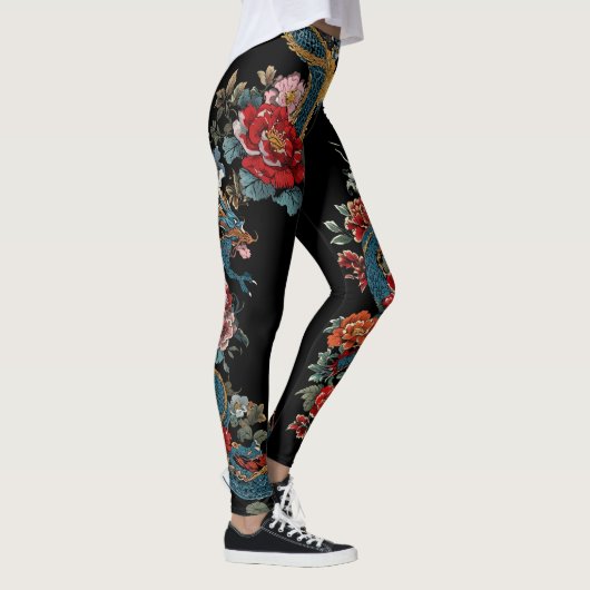 Dragon Leggings in Japanese Tattoo Style  レギンス (右)