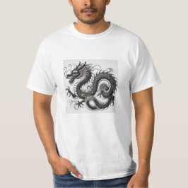Dragón Místico en Blanco y Negro Economica Tシャツ