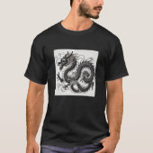 Dragón Místico en Blanco y Negro Tシャツ (正面)