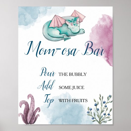 Dragon Mom-osa Bar Mimosa Bar Display Sign ポスター (正面)