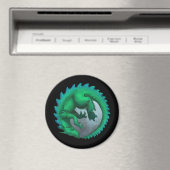 Dragon Moon Fridge Magnet マグネット (インサイチュ (食洗機))