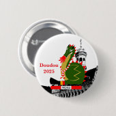Dragon of Doudou – ベルギーのモンスのダカス 缶バッジ (正面&裏面)