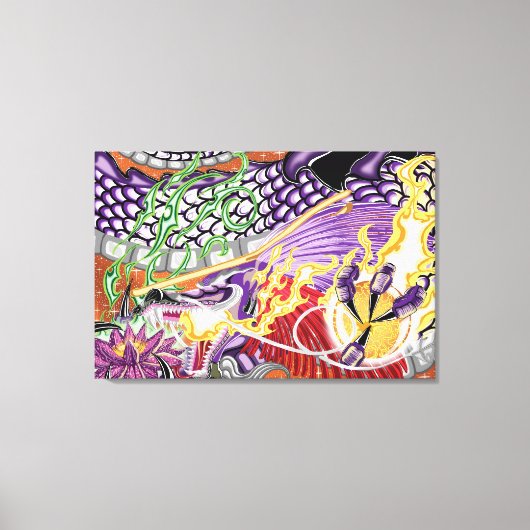 Dragon of the Lotus Streted Canvas Print キャンバスプリント (正面)