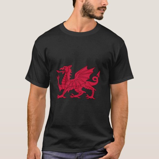Dragon Of Wales国旗Welsh Cymruクールフラグメンウウ Tシャツ (正面)