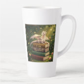 Dragon on books - Latte Mok カフェラテマグ (右)