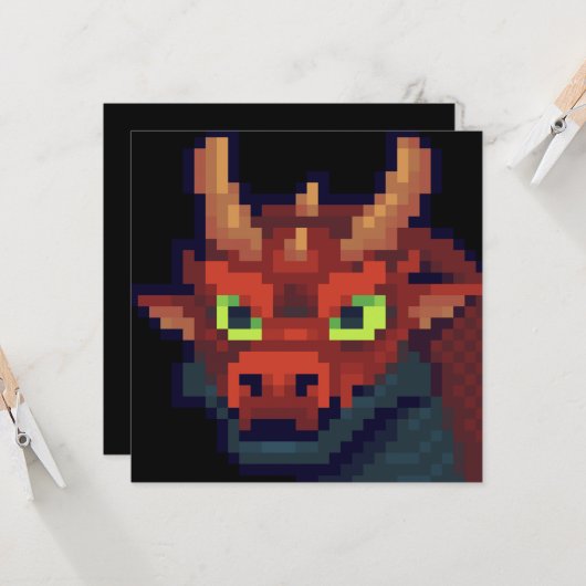 Dragon pixel art カード (正面/裏面インサイチュ)