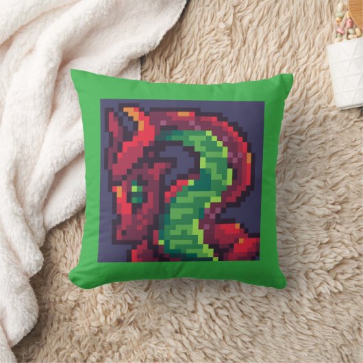 Dragon, Pixel Art, pixelart クッション (ブランケット)