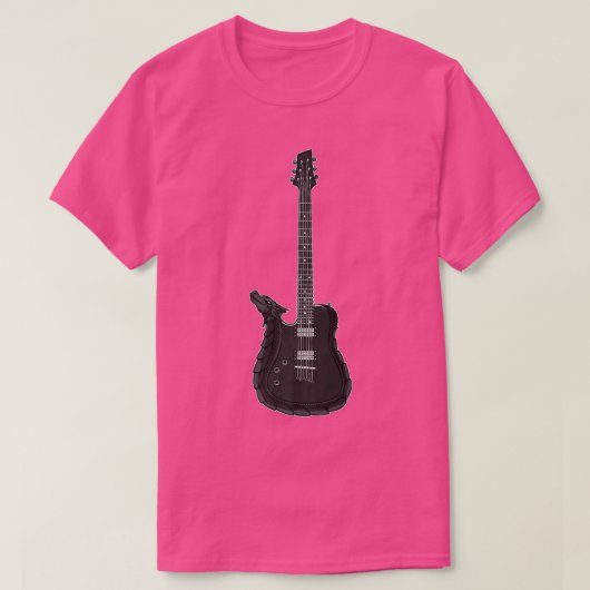 Dragon Playing Rock Music Guitar Guitarist Band Ro Tシャツ (デザイン正面)