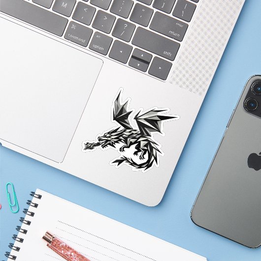 Dragón poligonal シール (ノートパソコンとiPhone)