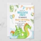 Dragon pool party theme invitation 招待状 (正面)