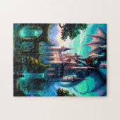 Dragon protecting Castle ジグソーパズル (横)