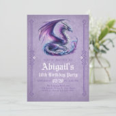 Dragon Purple Girl's Birthday Invitation 招待状 (スタンド正面)