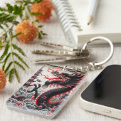 Dragon Rectangle Keychain キーホルダー (正面右)