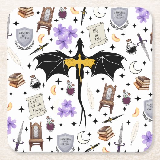 Dragon Rider Coasters Bookish Gift  スクエアペーパーコースター (正面)