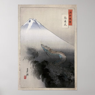 Dragon Rising to Heavens Ogata Gekko Fine Art ポスター
