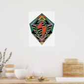 Dragon’s Egg Metallic Geometric Abstract ポスター (キッチン)