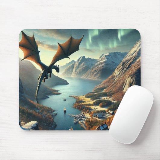 Dragon’s Journey – Epic Fantasy Landscape マウスパッド (マウス)
