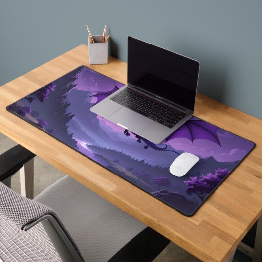 Dragon’s Night – Purple Fantasy Desk Mat 🌙🐉 デスクマット (オフィス2)