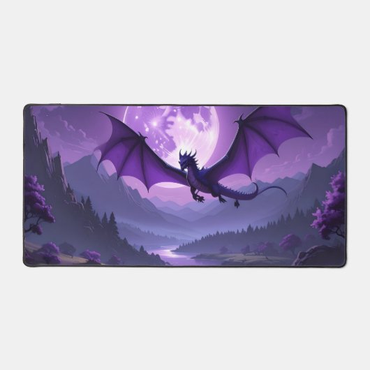 Dragon’s Night – Purple Fantasy Desk Mat 🌙🐉 デスクマット (正面)