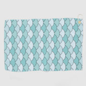 Dragon Scales, Fans, Waves, Seigaiha, Blue ゴルフタオル (横)