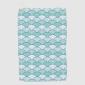 Dragon Scales, Fans, Waves, Seigaiha, Blue ゴルフタオル (正面)