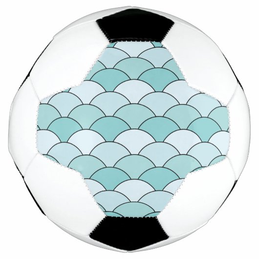 Dragon Scales, Fans, Waves, Seigaiha, Blue サッカーボール (正面)