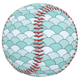 Dragon Scales, Fans, Waves, Seigaiha, Blue ソフトボール