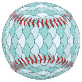 Dragon Scales, Fans, Waves, Seigaiha, Blue ソフトボール (正面)