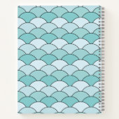 Dragon Scales, Fans, Waves, Seigaiha, Blue ノートブック (裏面)