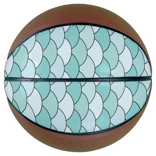 Dragon Scales, Fans, Waves, Seigaiha, Blue バスケットボール (正面)