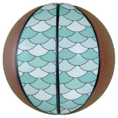 Dragon Scales, Fans, Waves, Seigaiha, Blue バスケットボール (縦)