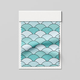 Dragon Scales, Fans, Waves, Seigaiha, Blue ファブリック