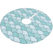 Dragon Scales, Fans, Waves, Seigaiha, Blue ブラッシュドポリエステルツリースカート (アングル)