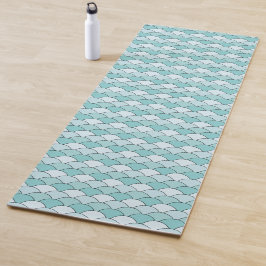 Dragon Scales, Fans, Waves, Seigaiha, Blue ヨガマット
