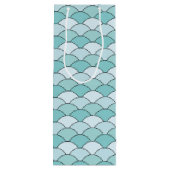 Dragon Scales, Fans, Waves, Seigaiha, Blue ワインギフトバッグ (裏面)