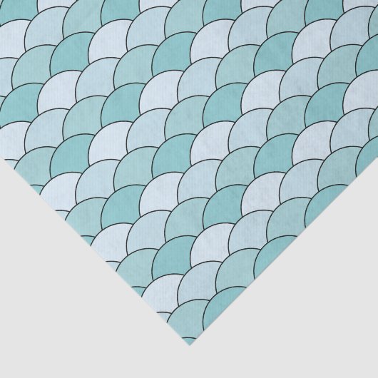 Dragon Scales, Fans, Waves, Seigaiha, Blue 薄葉紙 (詳細)
