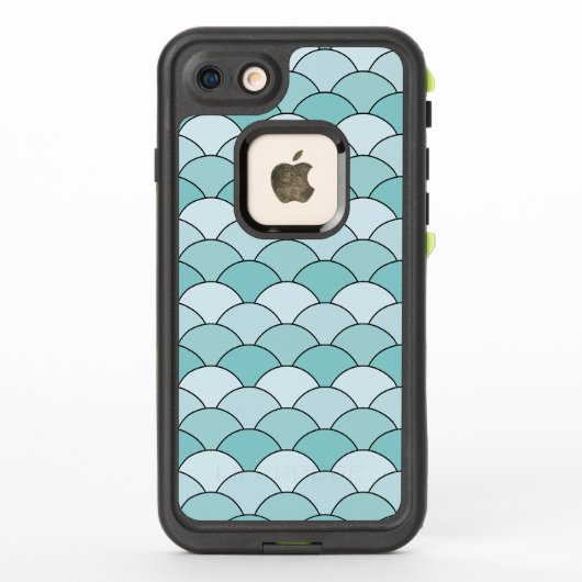 Dragon Scales, Fans, Waves, Seigaiha, Blue LifeProof iPhoneケース (裏面)