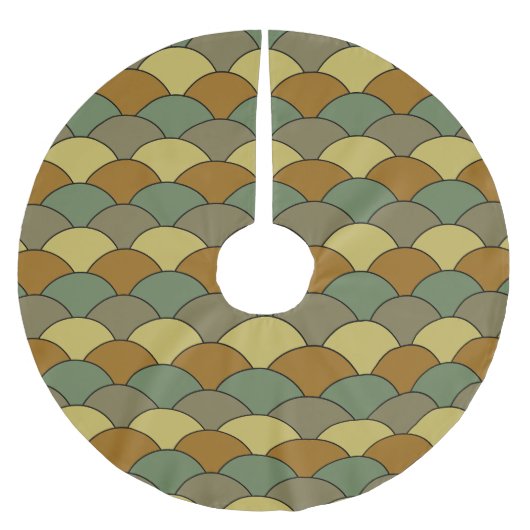 Dragon Scales, Fans, Waves, Seigaiha, Camouflage ブラッシュドポリエステルツリースカート (正面)