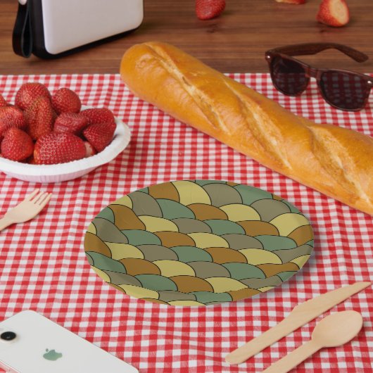 Dragon Scales, Fans, Waves, Seigaiha, Camouflage ペーパープレート (ピクニック)