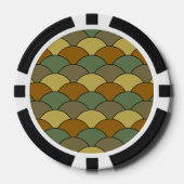 Dragon Scales, Fans, Waves, Seigaiha, Camouflage ポーカーチップ (正面)