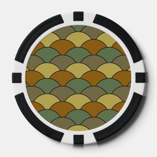 Dragon Scales, Fans, Waves, Seigaiha, Camouflage ポーカーチップ (正面)