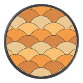 Dragon Scales, Fans, Waves, Seigaiha, Orange アイスホッケーパック (正面)