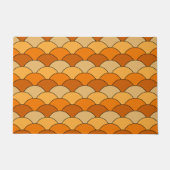 Dragon Scales, Fans, Waves, Seigaiha, Orange ドアマット (正面)